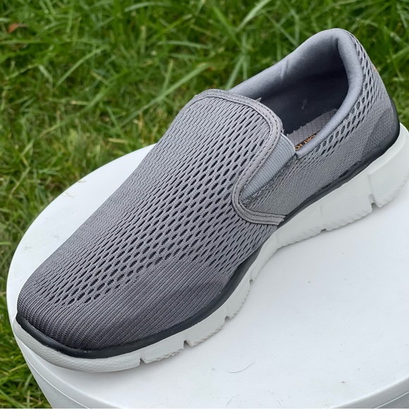 Skechers Equalizer Double Play Shoes Mens 7.5 Wide Gray Slip On Loafer 51509W - Picture 8 of 16